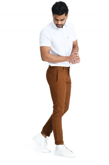 Buy Men Khaki Solid Super Slim Fit Trousers Online  172854  Peter England